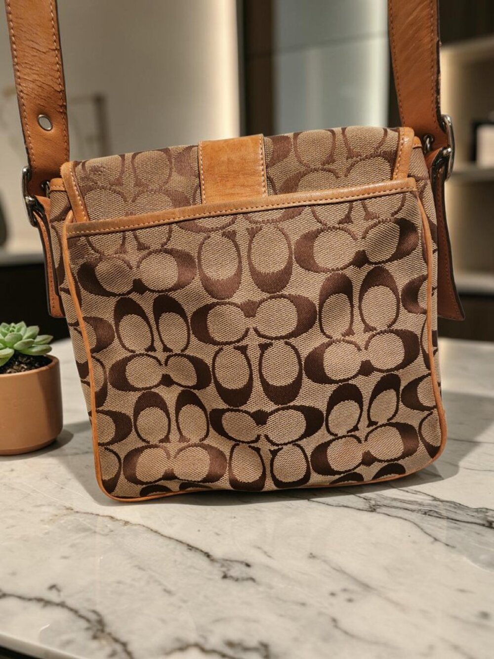 Coach Messenger Bag – Tan Leather Trim - Picture 5 of 16